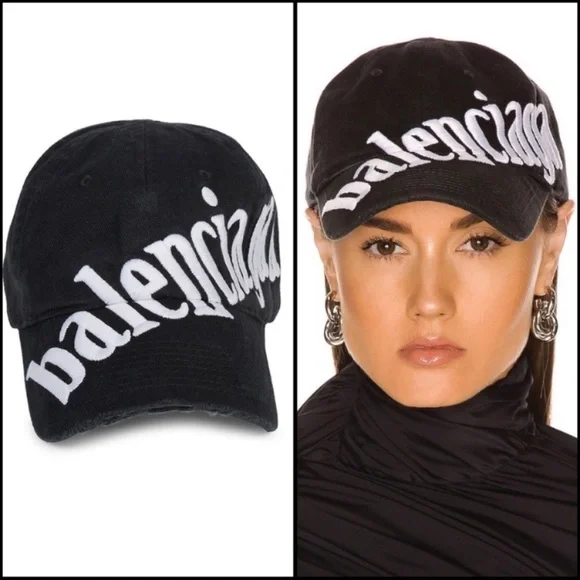 BALENCIAGA diagonal logo cap 刺繍 キャップ 黒 BALENCIAGA diagonal logo cap 刺繍 キャップ 黒